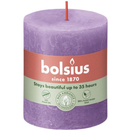 Bolsius Stompkaars Rustiek paars 80x68 mm