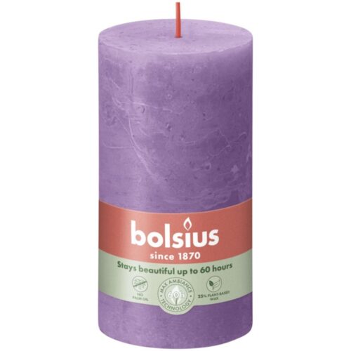 Bolsius Stompkaars Rustiek paars 130x68 mm