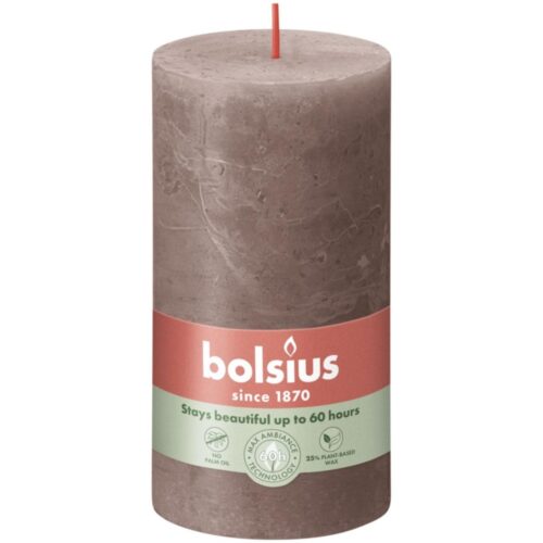 Bolsius Stompkaars Rustiek taupe 130x68 mm