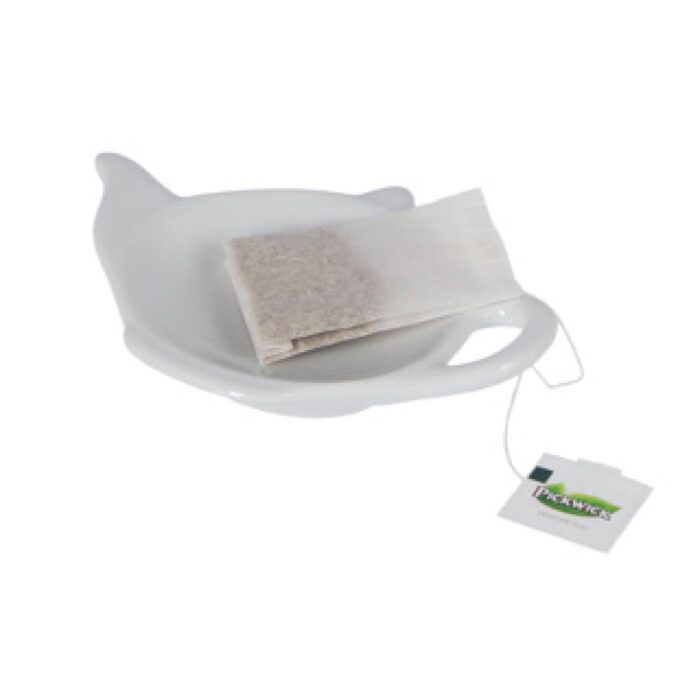 Theezakjeshouder theepot 12cm keramiek wit - Afbeelding 4