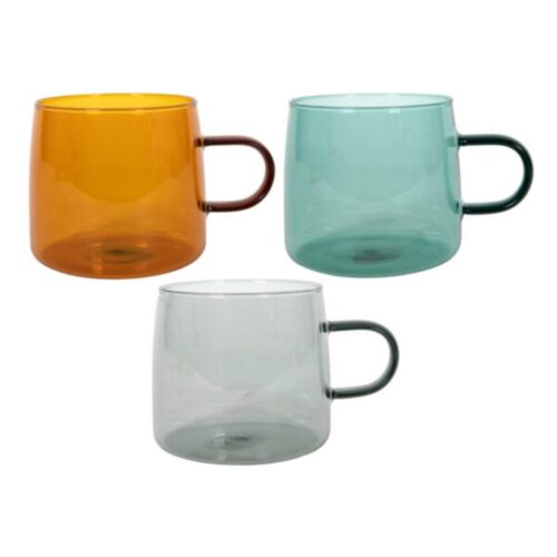 Glas gekleurd met oor 3 assorti (assortiment – willekeurige uitvoering)
