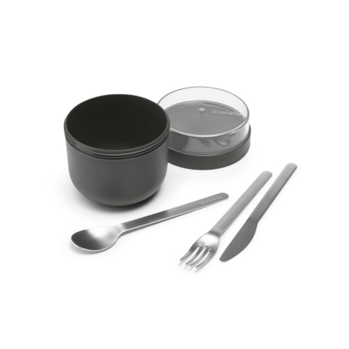 Brabantia yoghurtbeker Make & Take 0,5L Donkergrijs