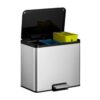 EKO Essential Recycling pedaalemmer 3 x 9 liter  mat RVS