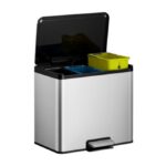 EKO Essential Recycling pedaalemmer 3 x 9 liter  mat RVS