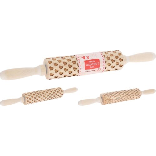 Deegroller rubber hout hart love assorti (assortiment – willekeurige uitvoering)