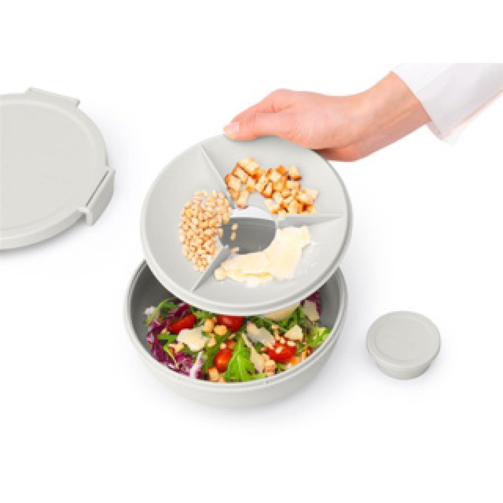 Brabantia salade lunchkom Make & Take 1,3L lichtgrijs - Afbeelding 4