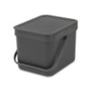 Brabantia afvalemmer Sort & Go 6L grijs