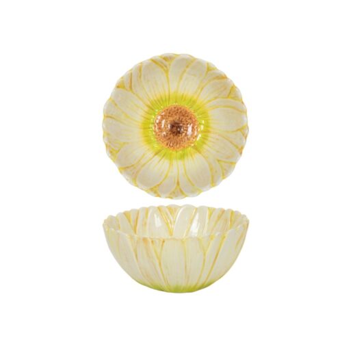 Schaal Ø14cm flower geel