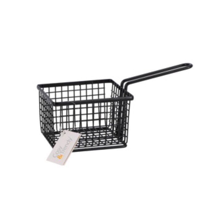 Frietmandje zwart 12x10h8,5 cm - Afbeelding 2