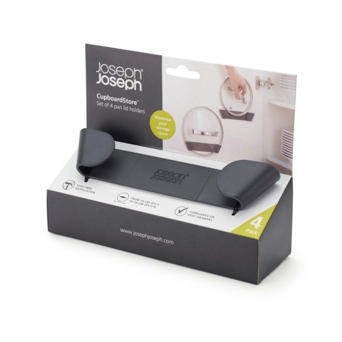 Joseph joseph cupboardstore pan­dekselhouders voor het keukenkastje 4 stuks