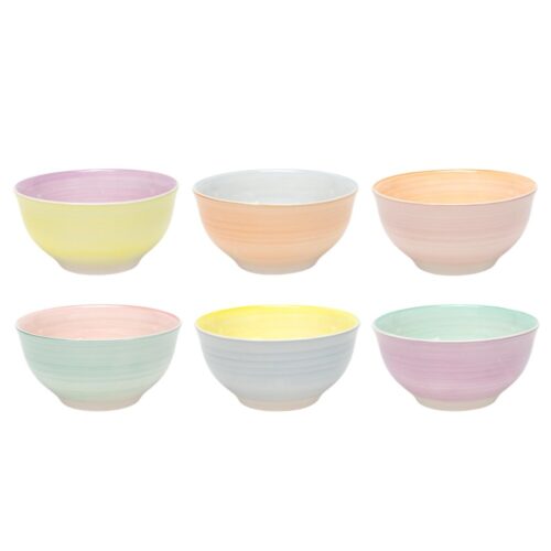 Schaaltje Ø12x6cm 2-tone pastel, 6 assorti