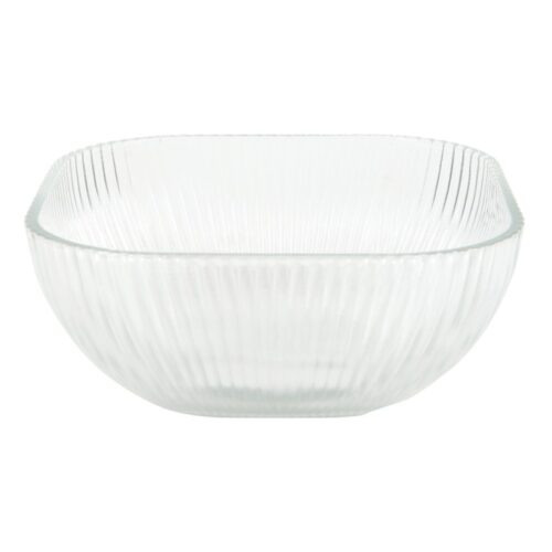 Schaaltje lines vierkant 11,7x11,7x5,3 cm glas