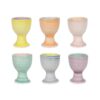 Eierdopje Ø5x7cm 2-tone pastel, 6 assorti (assortiment – willekeurige uitvoering)