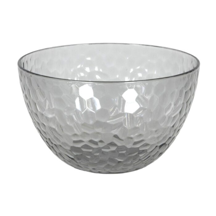 Schaal kunststof transparant grijs ø14x8,3cm