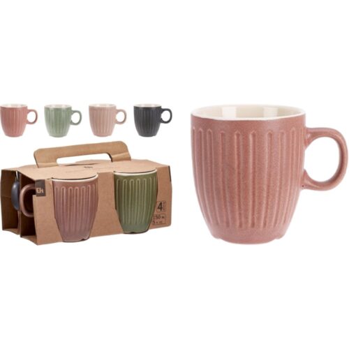 Beker aardewerk 150ml set 4sts