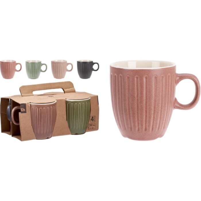 Beker aardewerk 150ml set 4sts