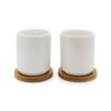 Bredemeijer Theemok Umea 200ml wit en  onderzetter set 2
