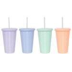 Drinkfles rietje uni diamond solid 500ml 4 assorti (assortiment – willekeurige uitvoering)