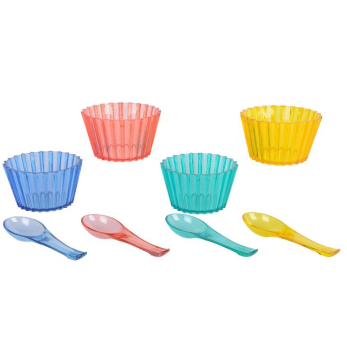Schaal plastic met lepel assorti