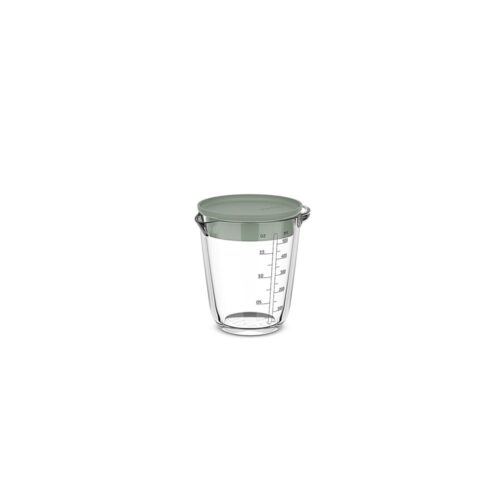 Glas maatbeker 500ml met deksel nordic sage
