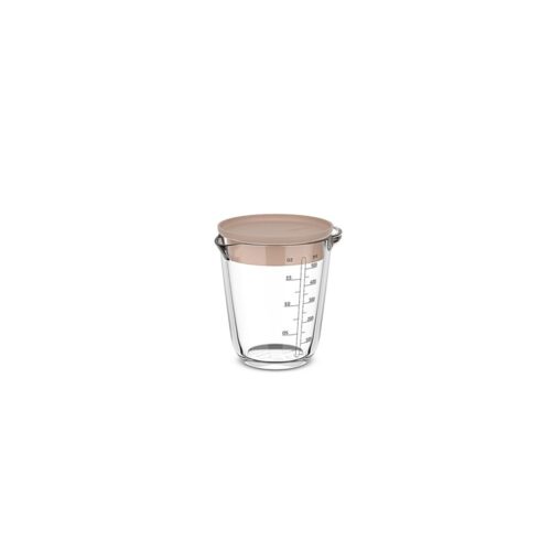 Glas maatbeker 500ml met deksel chalk