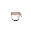 Glas maatbeker 1l met deksel chalk