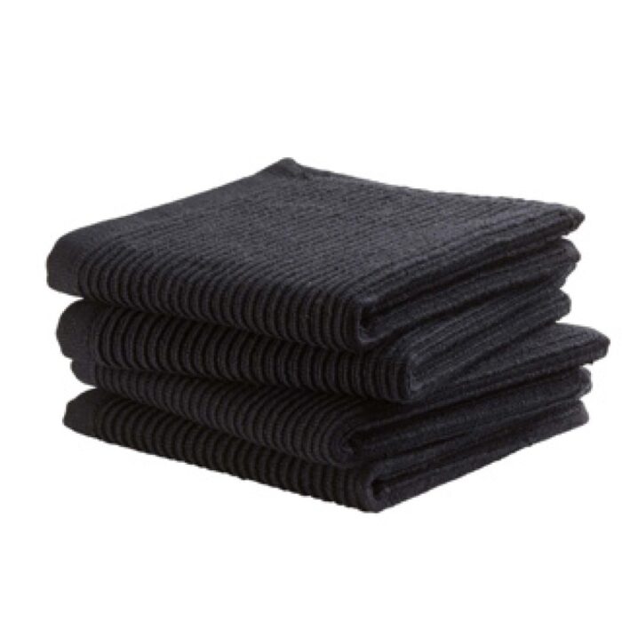 DDDDD vaatdoek Basic black 30 x 30 cm set 4 - Afbeelding 2