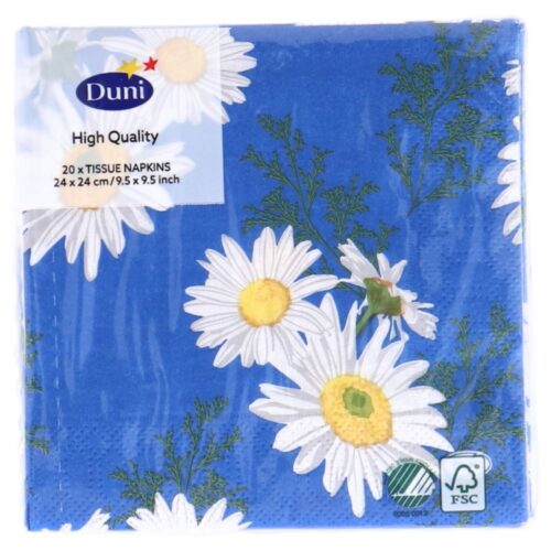 Servetten Daisy Blue 24x24 cm