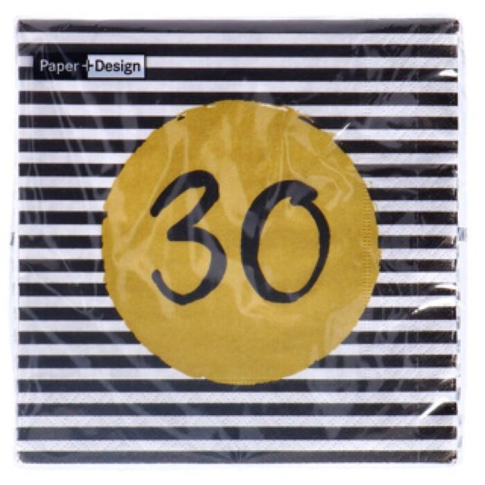 Servetten 30th Birthday 33x33 cm - Afbeelding 2