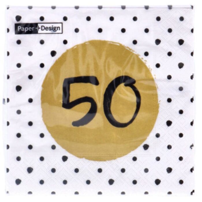Servetten 50th Birthday 33x33 cm - Afbeelding 2