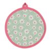 Daisy flowers pannenlap onderzetter rond groen  20 cm