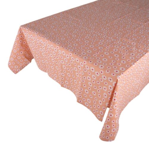 Daisy flowers tafelkleed textiel oranje 140x250 cm