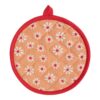 Daisy flowers pannenlap onderzetter rond oranje  20 cm
