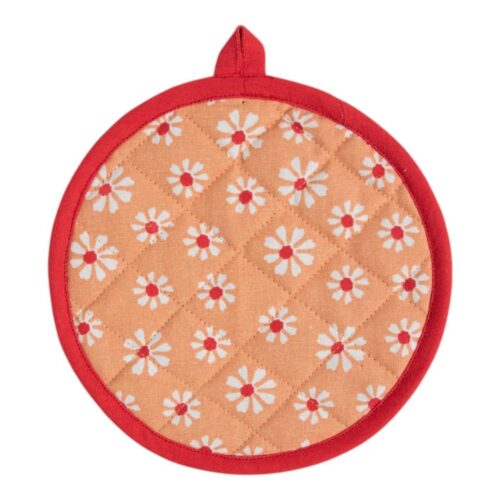 Daisy flowers pannenlap onderzetter rond oranje 20 cm
