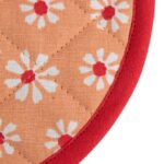 Daisy flowers pannenlap onderzetter rond oranje  20 cm