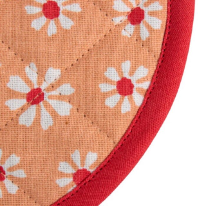 Daisy flowers pannenlap onderzetter rond oranje  20 cm - Afbeelding 2