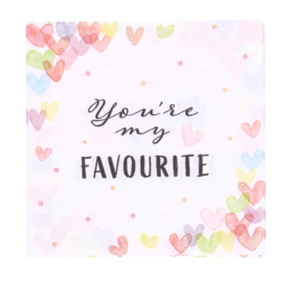 Servetten Hearts Favour 33x33 cm - Afbeelding 3