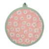 Daisy flowers pannenlap onderzetter rond roze 20cm