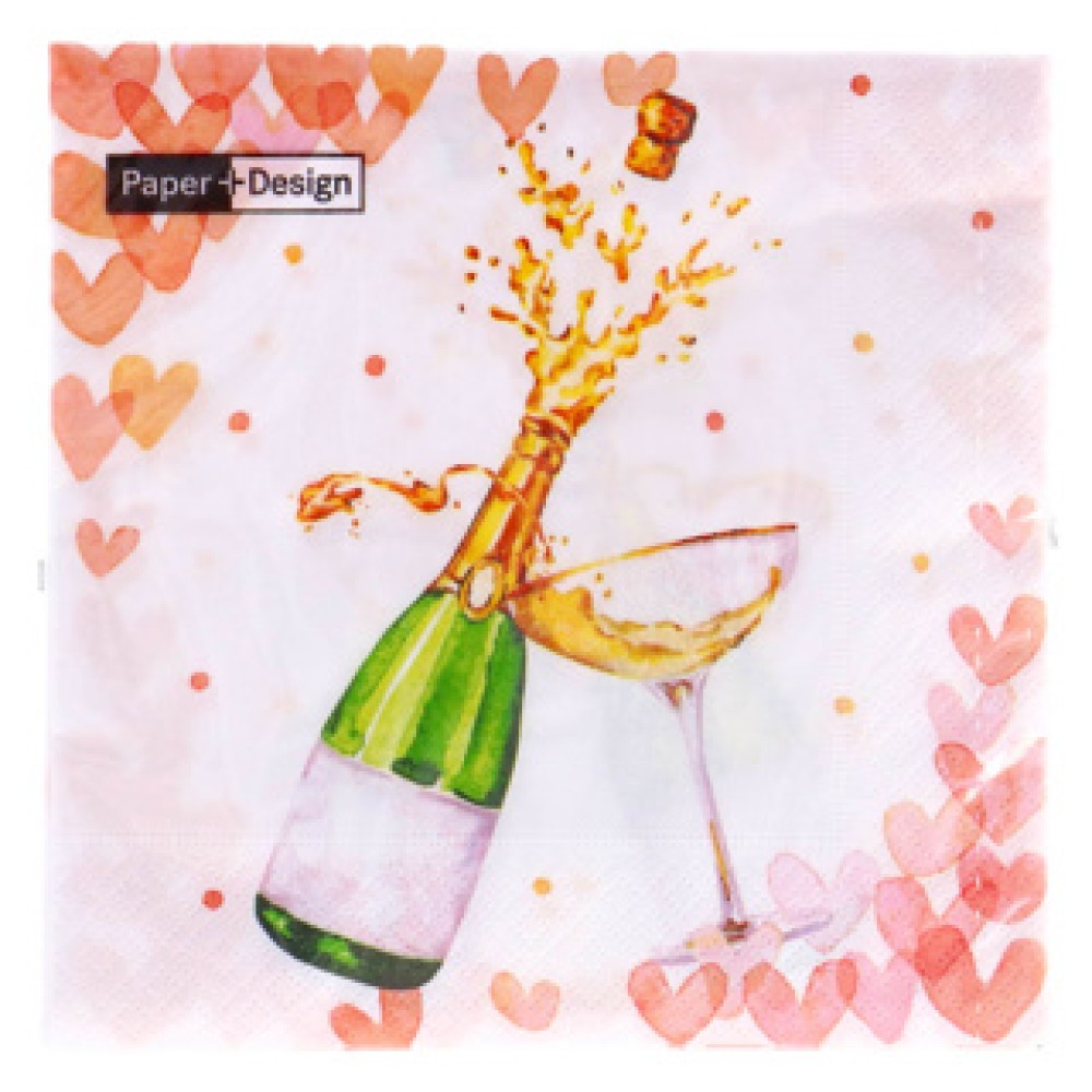 Servetten Hearts Bubbles 33x33 cm - Afbeelding 2