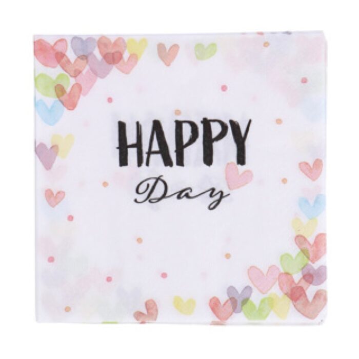 Servetten Hearts Happy 33x33 cm - Afbeelding 3