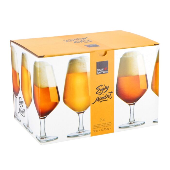 Royal Leerdam bierglas moment set 6 38CL