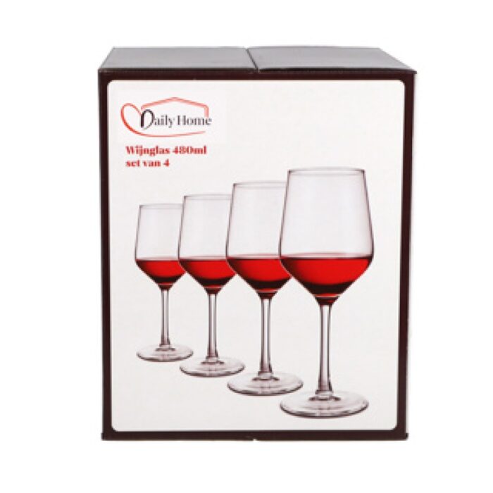 Daily home wijnglas 480ML set van 4 - Afbeelding 2