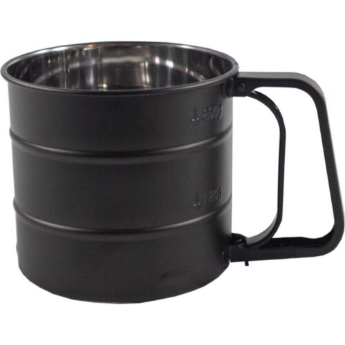 Meelzeef rvs zwart Ø10 cm