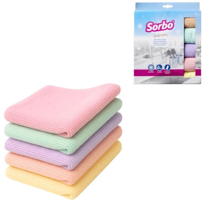 Sorbo microvezeldoekje unicorn 40x40 cm set 5