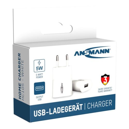 Ansmann telefoonoplader-blokje usb-a wit
