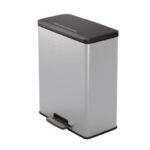 Curver Pedaalemmer Decobin 65L Rechthoek  Zilver metallic