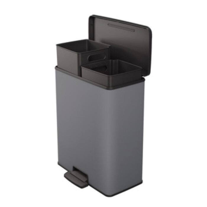 Curver Pedaalemmer Decobin Duo 26L/26L Cool Grey - Afbeelding 2