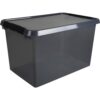 Comfort line opbergbox 62 liter transparant grijs/zwart  60 x 40 x 34 cm