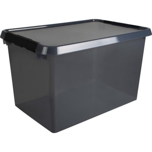 Comfort line opbergbox 62 liter transparant grijs/zwart 60 x 40 x 34 cm
