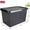 Comfort line opbergbox 62 liter transparant grijs/zwart  60 x 40 x 34 cm